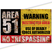 Load image into Gallery viewer, AREA 51 30cm x 20cm METAL SIGNS