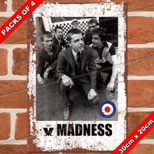 Load image into Gallery viewer, MADNESS 30cm x 20cm MUSIC METAL SIGNS