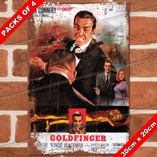 Load image into Gallery viewer, JAMES BOND 007 (GOLDFINGER - 1964) 30cm x 20cm MOVIE METAL SIGNS