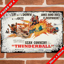 Load image into Gallery viewer, JAMES BOND 007 (THUNDERBALL - 1965) 30cm x 20cm MOVIE METAL SIGNS