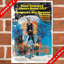 Load image into Gallery viewer, JAMES BOND 007 (DIAMONDS ARE FOREVER - 1971) 30cm x 20cm MOVIE METAL SIGNS