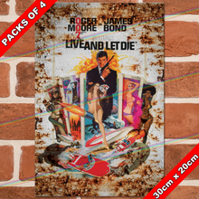 Load image into Gallery viewer, JAMES BOND 007 (LIVE AND LET DIE - 1973) 30cm x 20cm MOVIE METAL SIGNS