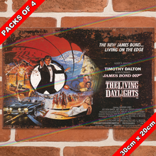 Load image into Gallery viewer, JAMES BOND 007 (THE LIVING DAYLIGHTS - 1987) 30cm x 20cm MOVIE METAL SIGNS
