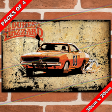 Load image into Gallery viewer, THE DUKES OF HAZARD (CAR) 30cm x 20cm TV METAL SIGNS