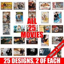 Load image into Gallery viewer, METAL SIGNS MIXED PACK 007 JAMES BOND MOVIES