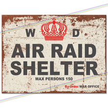 Load image into Gallery viewer, AIR RAID SHELTER METAL SIGNS