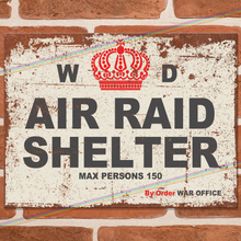 Load image into Gallery viewer, AIR RAID SHELTER METAL SIGNS