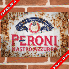 Load image into Gallery viewer, PERONI (LOGO) 30cm x 20cm METAL SIGNS