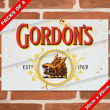 Load image into Gallery viewer, GORDONS GIN (LOGO) 30cm x 20cm METAL SIGNS
