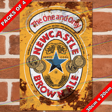 Load image into Gallery viewer, NEWCASTLE BROWN ALE (LOGO) 30cm x 20cm METAL SIGNS