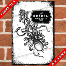 Load image into Gallery viewer, KRAKEN RUM (CUPID) 30cm x 20cm METAL SIGNS