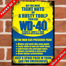 Load image into Gallery viewer, WD-40 30cm x 20cm METAL SIGNS