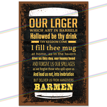 Load image into Gallery viewer, BEER PRAYER 30cm x 20cm METAL SIGNS