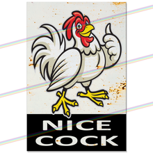 Load image into Gallery viewer, NICE COCK 30cm x 20cm METAL SIGNS