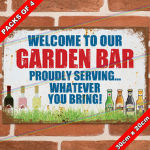 Load image into Gallery viewer, GARDEN BAR 30cm x 20cm METAL SIGNS