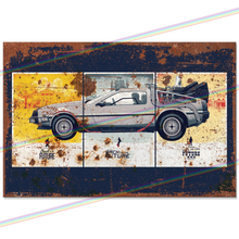 Load image into Gallery viewer, BACK TO THE FUTURE (DELOREAN - 3 PARTS) 30cm x 20cm MOVIE METAL SIGNS