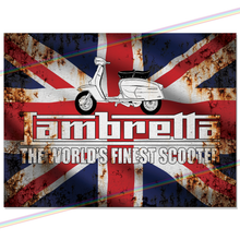 Load image into Gallery viewer, LAMBRETTA (GB FLAG) METAL SIGNS