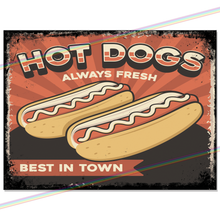 Load image into Gallery viewer, HOT DOGS (ALWAYS FRESH) METAL SIGNS