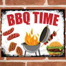 Load image into Gallery viewer, BBQ TIME METAL SIGNS