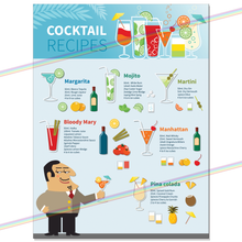 Load image into Gallery viewer, COCKTAIL RECIPES METAL SIGNS