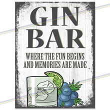 Load image into Gallery viewer, GIN BAR METAL SIGNS