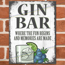 Load image into Gallery viewer, GIN BAR METAL SIGNS