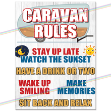 Load image into Gallery viewer, CARAVAN RULES METAL SIGNS
