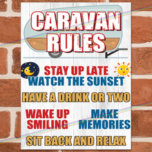 Load image into Gallery viewer, CARAVAN RULES METAL SIGNS