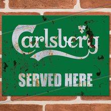 Load image into Gallery viewer, SERVED HERE: CARLSBERG METAL SIGNS