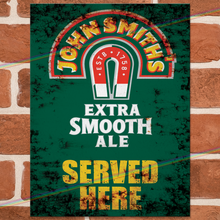 Load image into Gallery viewer, SERVED HERE: JOHN SMITHS METAL SIGNS