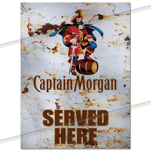 Load image into Gallery viewer, SERVED HERE: CAPTAIN MORGAN METAL SIGNS
