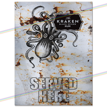 Load image into Gallery viewer, SERVED HERE: KRAKEN METAL SIGNS