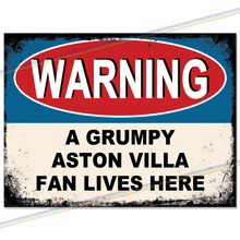 Load image into Gallery viewer, ASTON VILLA GRUMPY FAN FOOTBALL METAL SIGNS