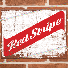 Load image into Gallery viewer, RED STRIPE METAL SIGNS