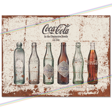 Load image into Gallery viewer, COCA COLA BOTTLES HISTORY METAL SIGNS