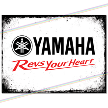 Load image into Gallery viewer, YAMAHA (REVS YOUR HEART) METAL SIGNS