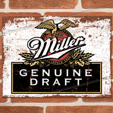 Load image into Gallery viewer, MILLER DRAFT LOGO METAL SIGNS