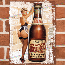 Load image into Gallery viewer, PEPSI PIN UP GIRL METAL SIGNS
