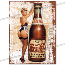 Load image into Gallery viewer, PEPSI PIN UP GIRL METAL SIGNS