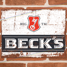 Load image into Gallery viewer, BECKS LOGO METAL SIGNS