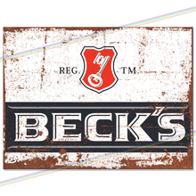 Load image into Gallery viewer, BECKS LOGO METAL SIGNS