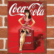 Load image into Gallery viewer, COCA COLA PIN UP GIRL METAL SIGNS