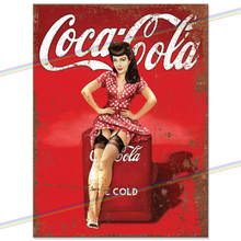 Load image into Gallery viewer, COCA COLA PIN UP GIRL METAL SIGNS