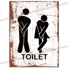 Load image into Gallery viewer, TOILET (CROSSED LEGS) METAL SIGNS