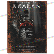 Load image into Gallery viewer, KRAKEN RUM (RELEASE) METAL SIGNS