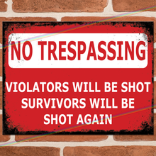 Load image into Gallery viewer, NO TRESPASSING METAL SIGNS