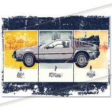 Load image into Gallery viewer, BACK TO THE FUTURE (DELOREAN - 3 PARTS) MOVIE METAL SIGNS