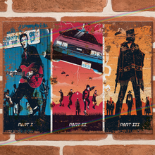 Load image into Gallery viewer, BACK TO THE FUTURE (MARTY - 3 PARTS) MOVIE METAL SIGNS