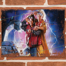 Load image into Gallery viewer, BACK TO THE FUTURE (MARTY & DOC) MOVIE METAL SIGNS