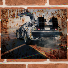 Load image into Gallery viewer, BACK TO THE FUTURE (DELOREAN) MOVIE METAL SIGNS